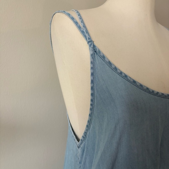 Twik Simons Light Denim Tank Dress Size L Racerback A-Line Knee Length - Picture 4 of 11